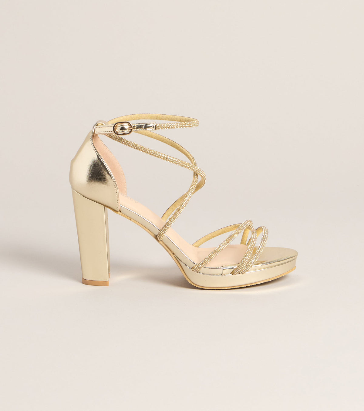 Going Out Rhinestone Platform Heels