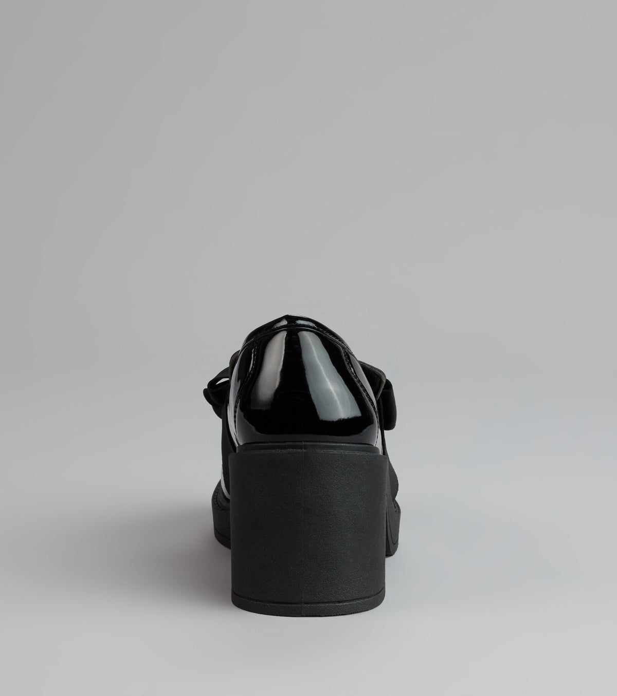 Gloss And Bow Block Heel Loafers