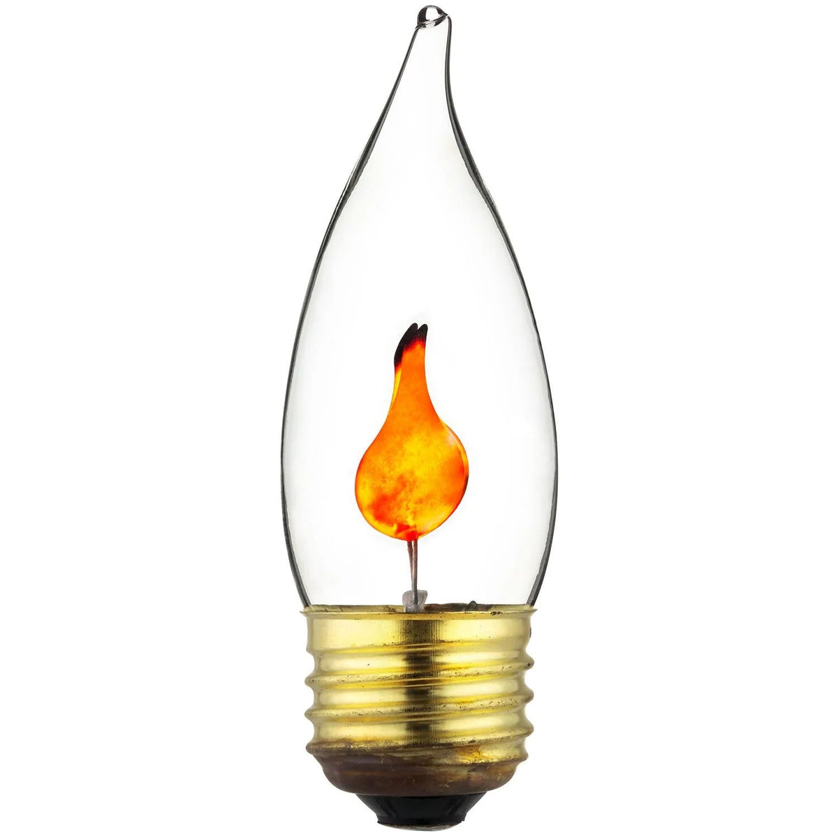 Philips 3W 120V Flicker Flame CA10 Clear E26 Base Incandescent Light Bulb