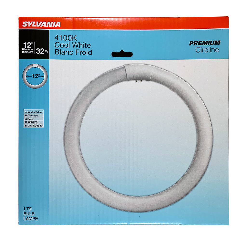Sylvania FC12T9 32w 12in. T9 4100K Cool White 1800Lm Circline Fluorescent Bulb