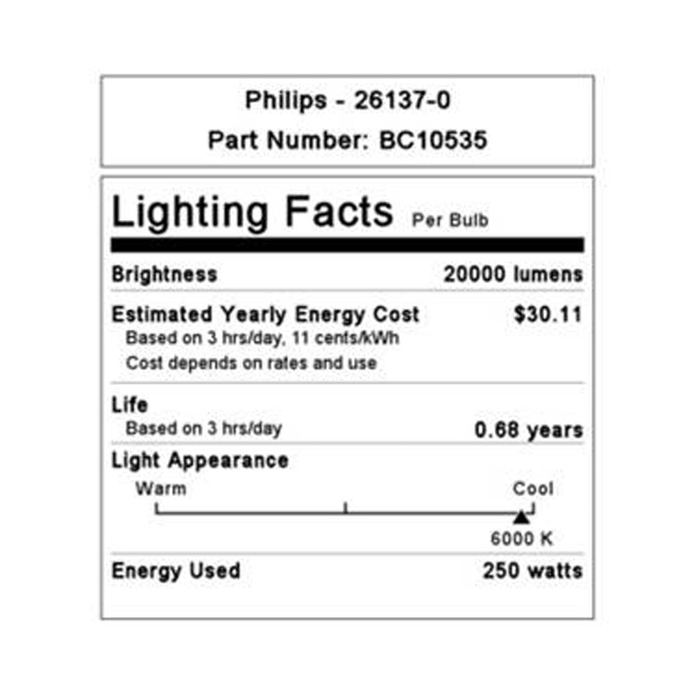 Philips 261370 MSR 250 HR 1CT/4 GZY9.base 198v 5 Hot Restrike HID Light Bulb