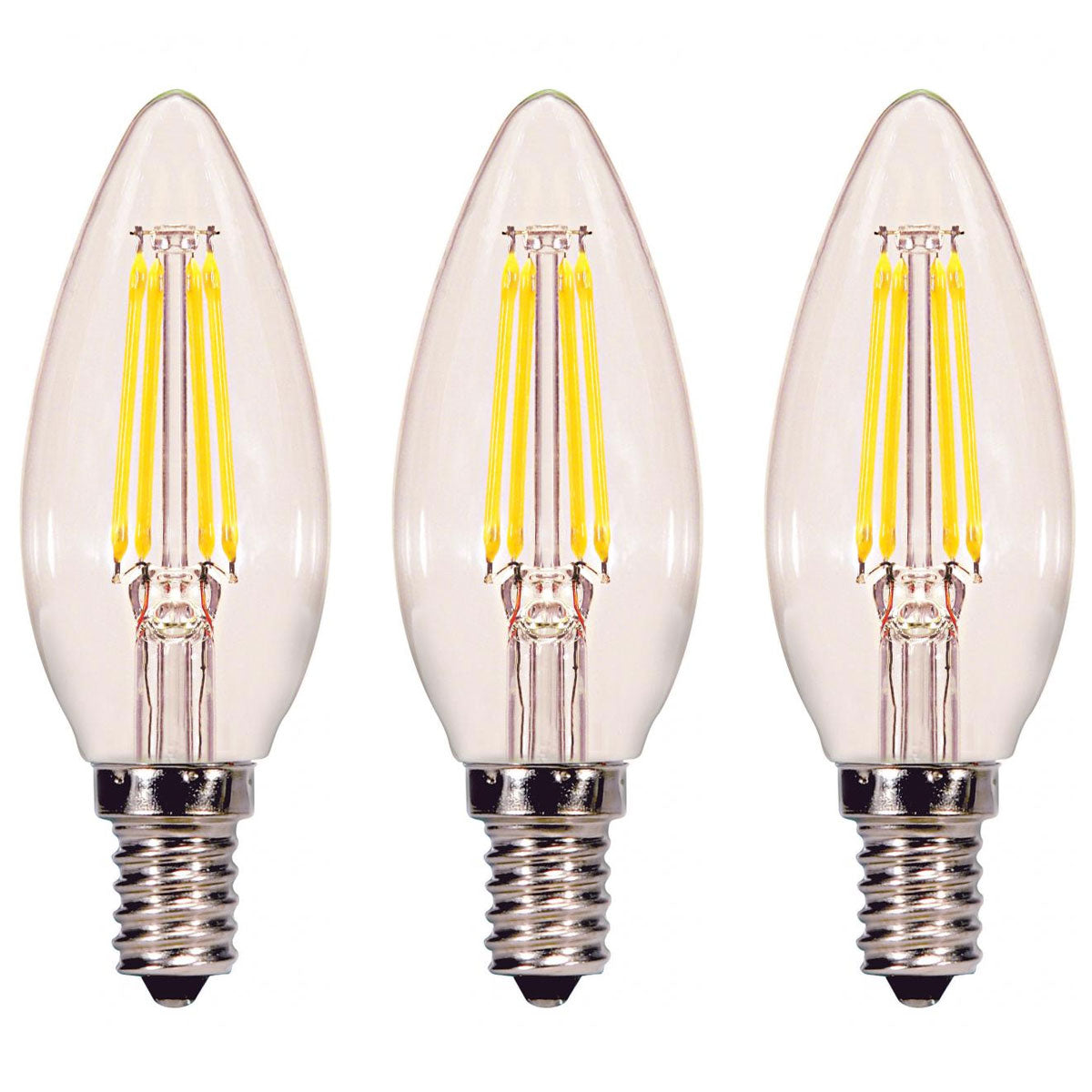 3Pack - 4.5w B11 LED E12 Candelabra base 2700K Soft White Light Bulb