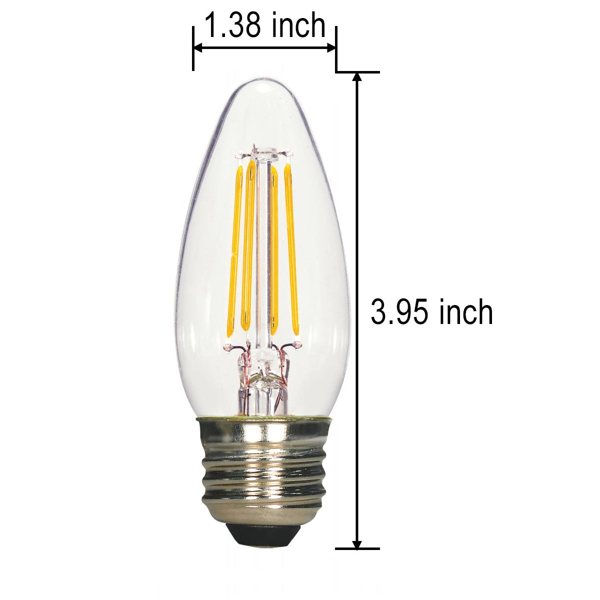 12PK - 4.5w B11 Candle LED 2700K Medium Base Non-Dimmable - 40w equiv