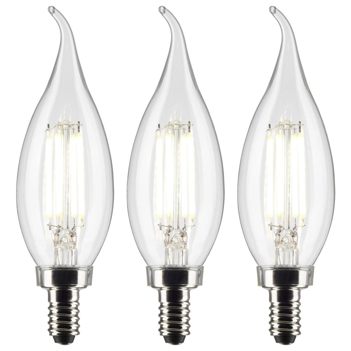 3 Pack - 4.5w CA11 LED E12 Candelabra base 2700K Soft White Bulb