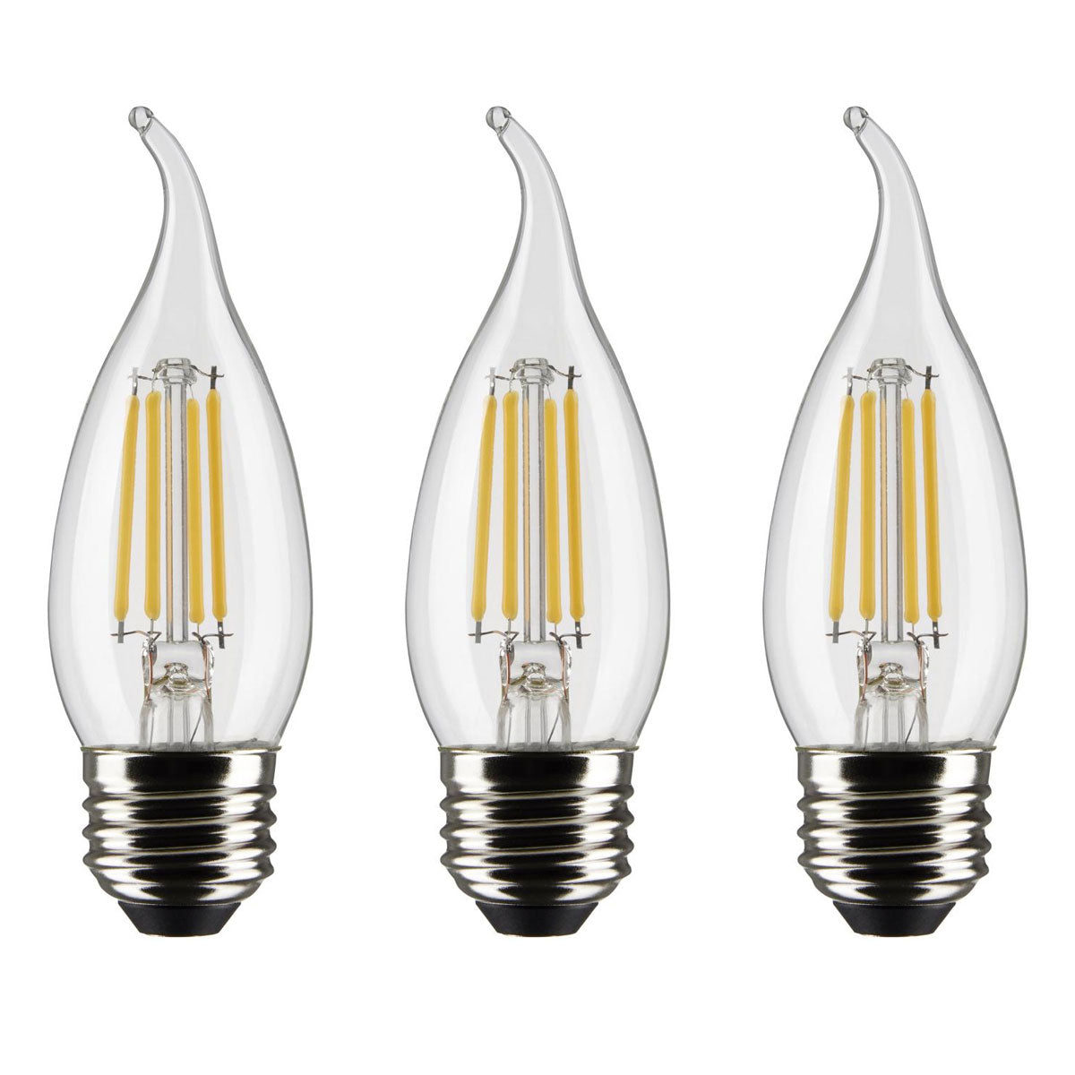 3PK - 4.5w CA11 Candle LED 2700K Medium Base Non-Dimmable - 40w equiv