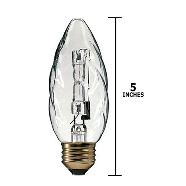 Philips 40w 120v F15 Flame E26 Clear Halogen Decorative Crystal White Light Bulb