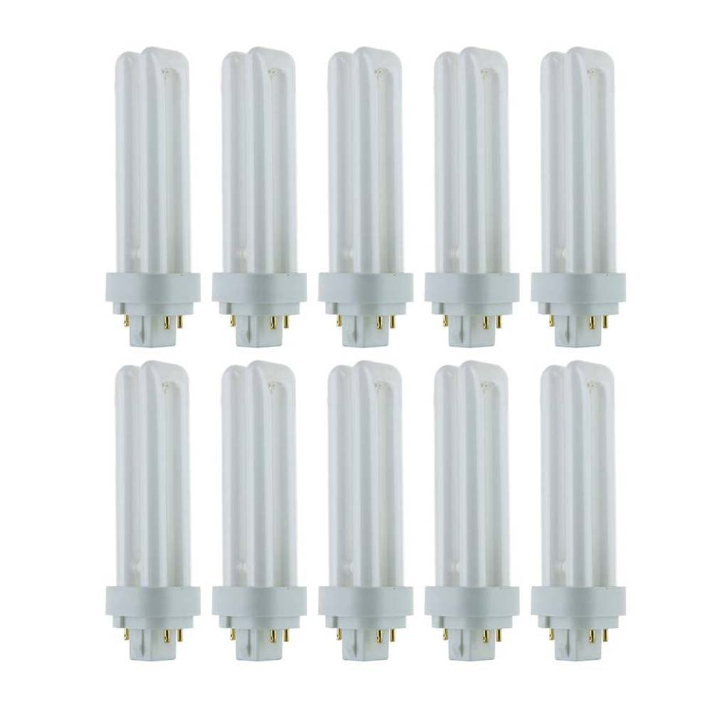 10Pk - SUNLITE 18w 6500K Daylight G24q-2 PLD 4-Pin Double U-Shaped Tube Lamp