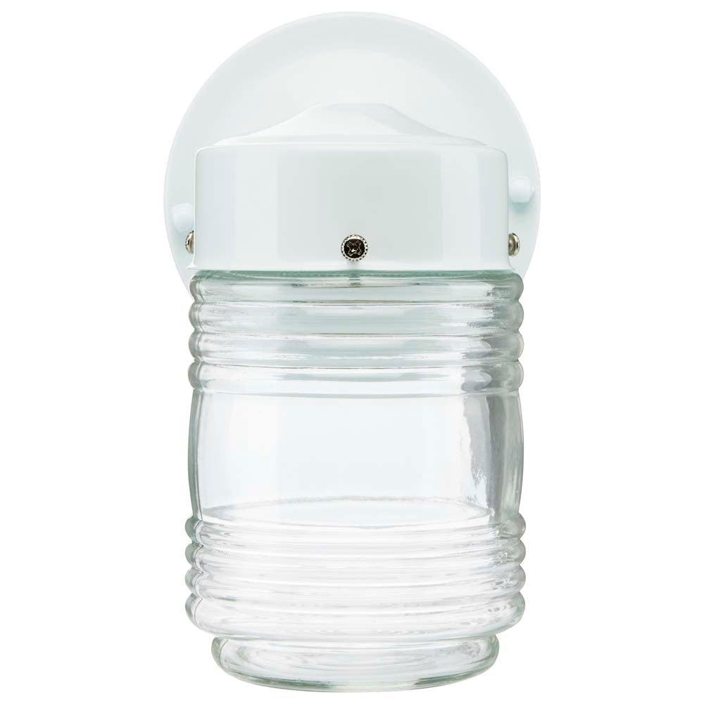 6-in Porch Wall White Mason Jar with Clear Glass