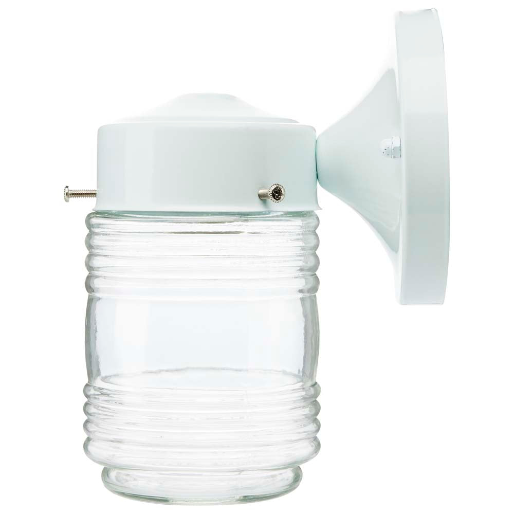 6-in Porch Wall White Mason Jar with Clear Glass