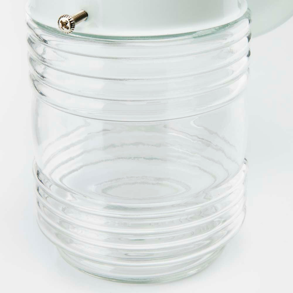6-in Porch Wall White Mason Jar with Clear Glass