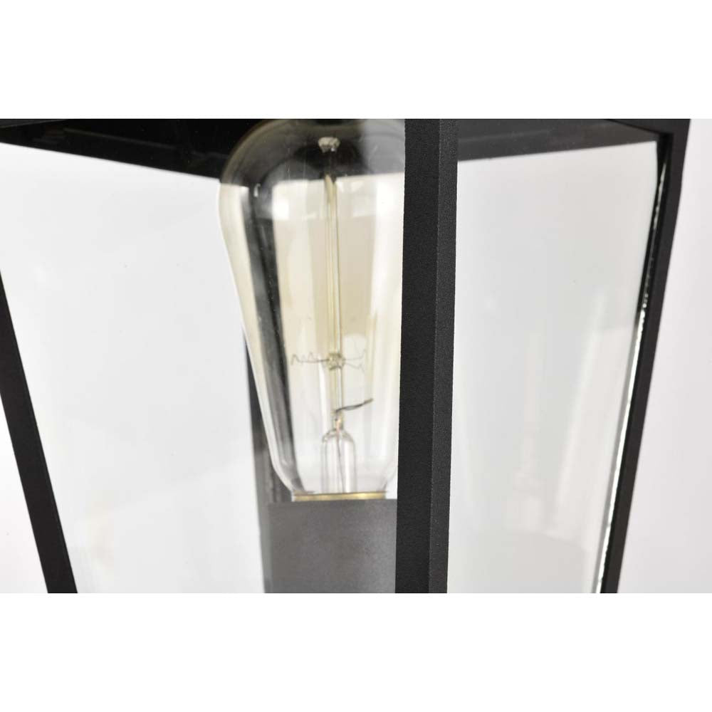 Jasper Outdoor 14-in Post Light Lantern Matte Black Finish w/ Clear Glass