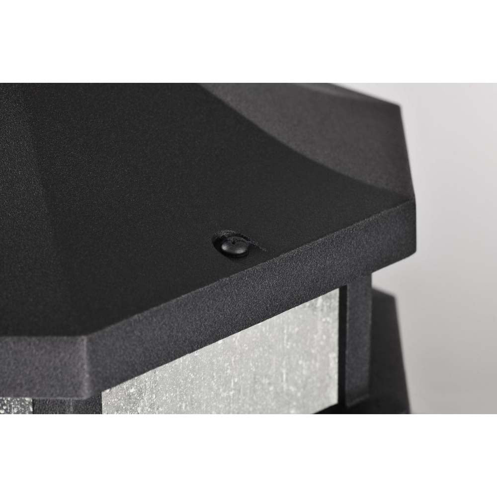 Raiden Outdoor 14.5-in Hanging Light Matte Black Finish w/ Clear Seedy Glass