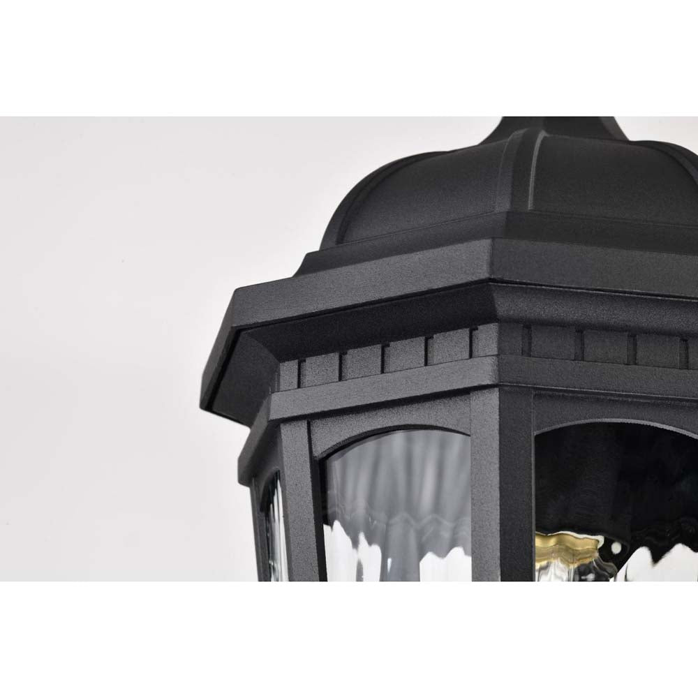 East River Outdoor 14.5-in Hanging Light Matte Black Finish w/ Clear Water Glass