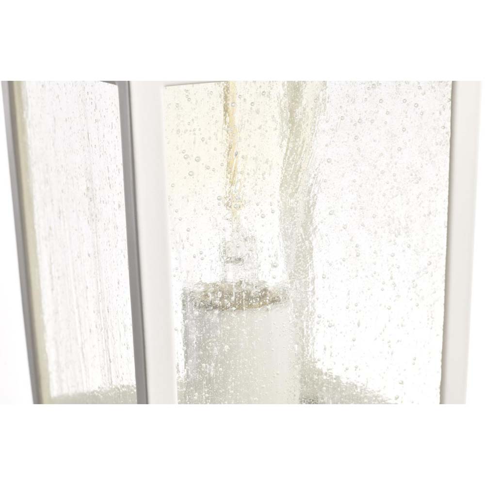 Cove Neck Large 16-in Post Light Lantern White Finish w/ Clear Seeded Glass