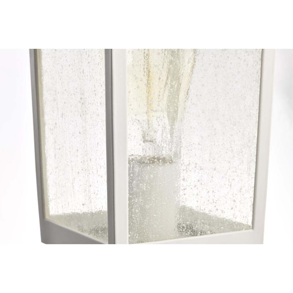 Cove Neck Large 16-in Post Light Lantern White Finish w/ Clear Seeded Glass