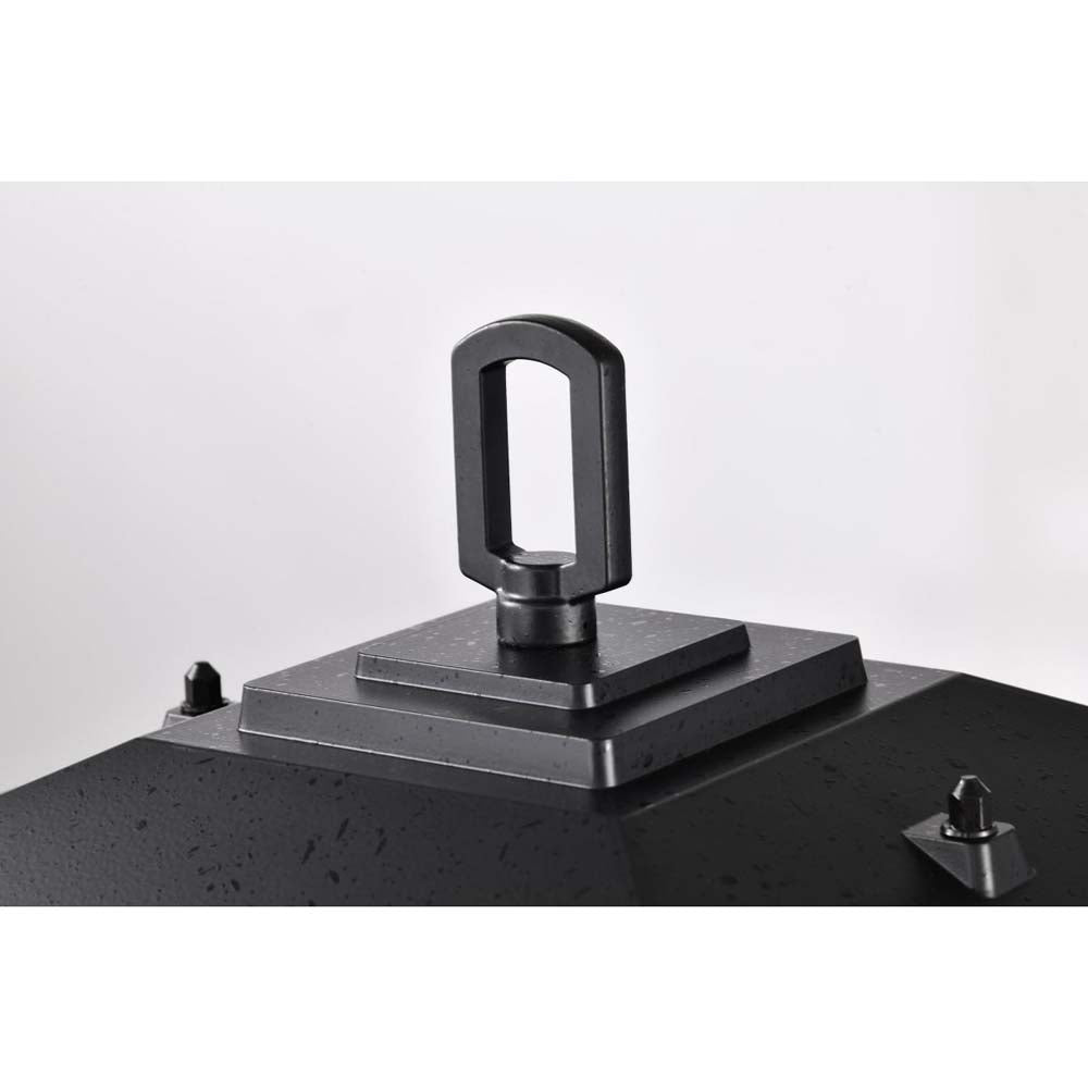 Cove Neck 16-in Post Light Lantern Textured Black Finish w/ Clear Seeded Glass