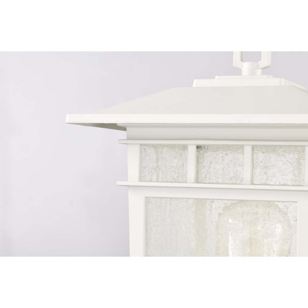 Cove Neck Outdoor 14-in Post Light Lantern White Finish w/ Clear Seeded Glass