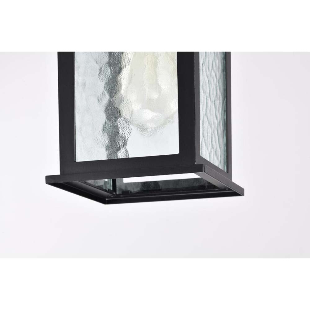 Stillwell Outdoor 14-in Hanging Light Matte Black Finish w/ Clear Water Glass