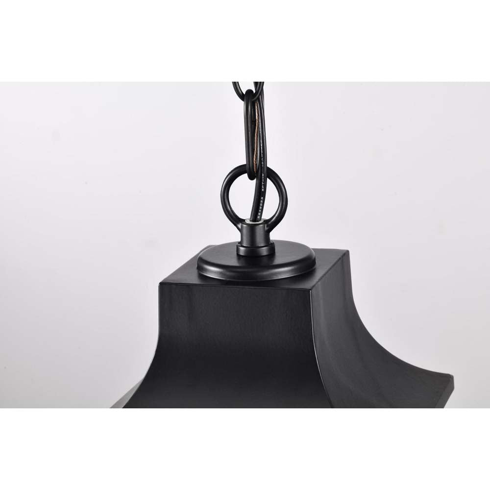 Stillwell Outdoor 14-in Hanging Light Matte Black Finish w/ Clear Water Glass
