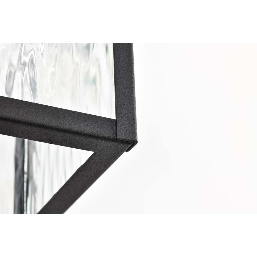 Austen Outdoor 17-in Large Wall Light Matte Black Finish w/ Clear Water Glass