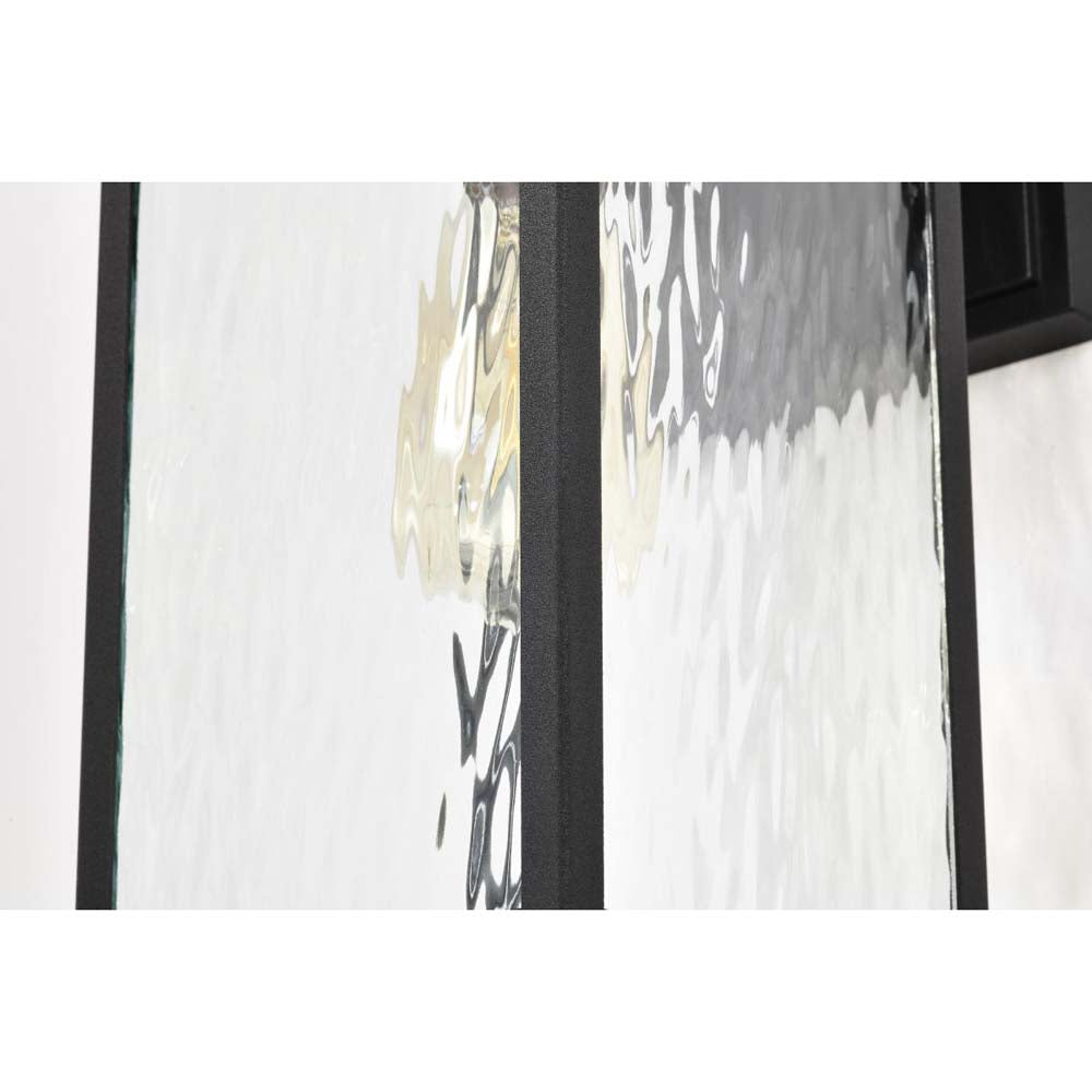 Austen Outdoor 17-in Large Wall Light Matte Black Finish w/ Clear Water Glass