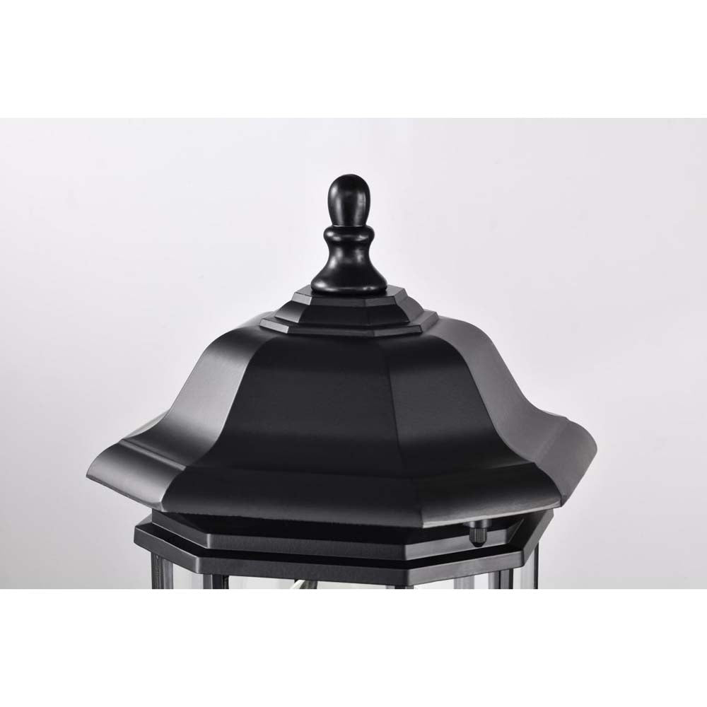 Hopkins Outdoor 18.5-in Post Light Lantern Matte Black Finish w/ Clear Glass