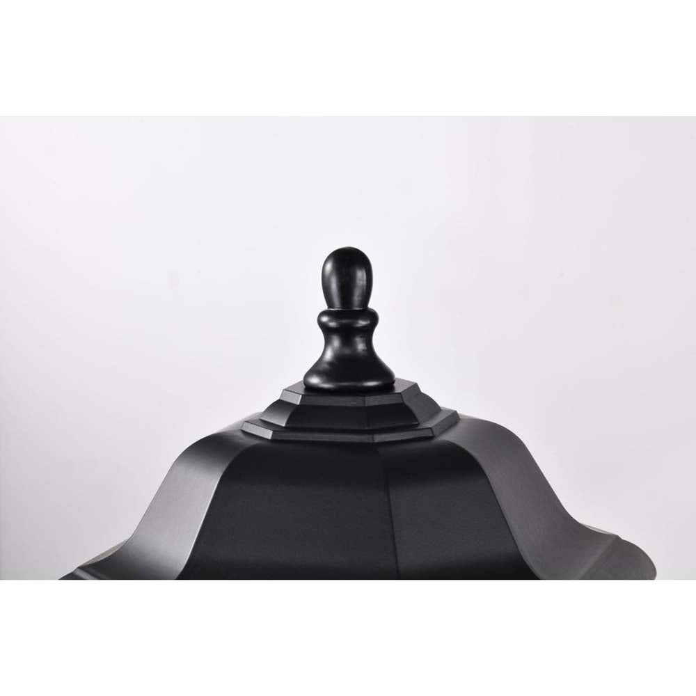 Hopkins Outdoor 18.5-in Post Light Lantern Matte Black Finish w/ Clear Glass