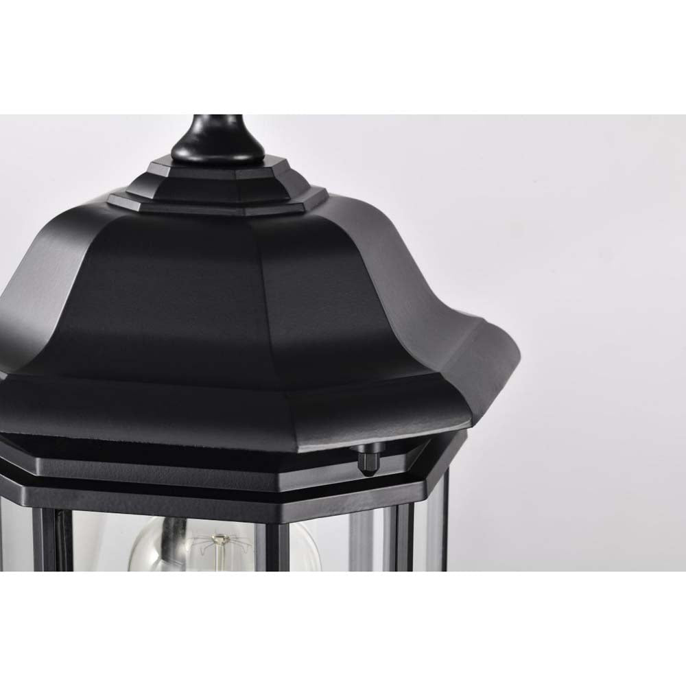 Hopkins Outdoor 18.5-in Post Light Lantern Matte Black Finish w/ Clear Glass