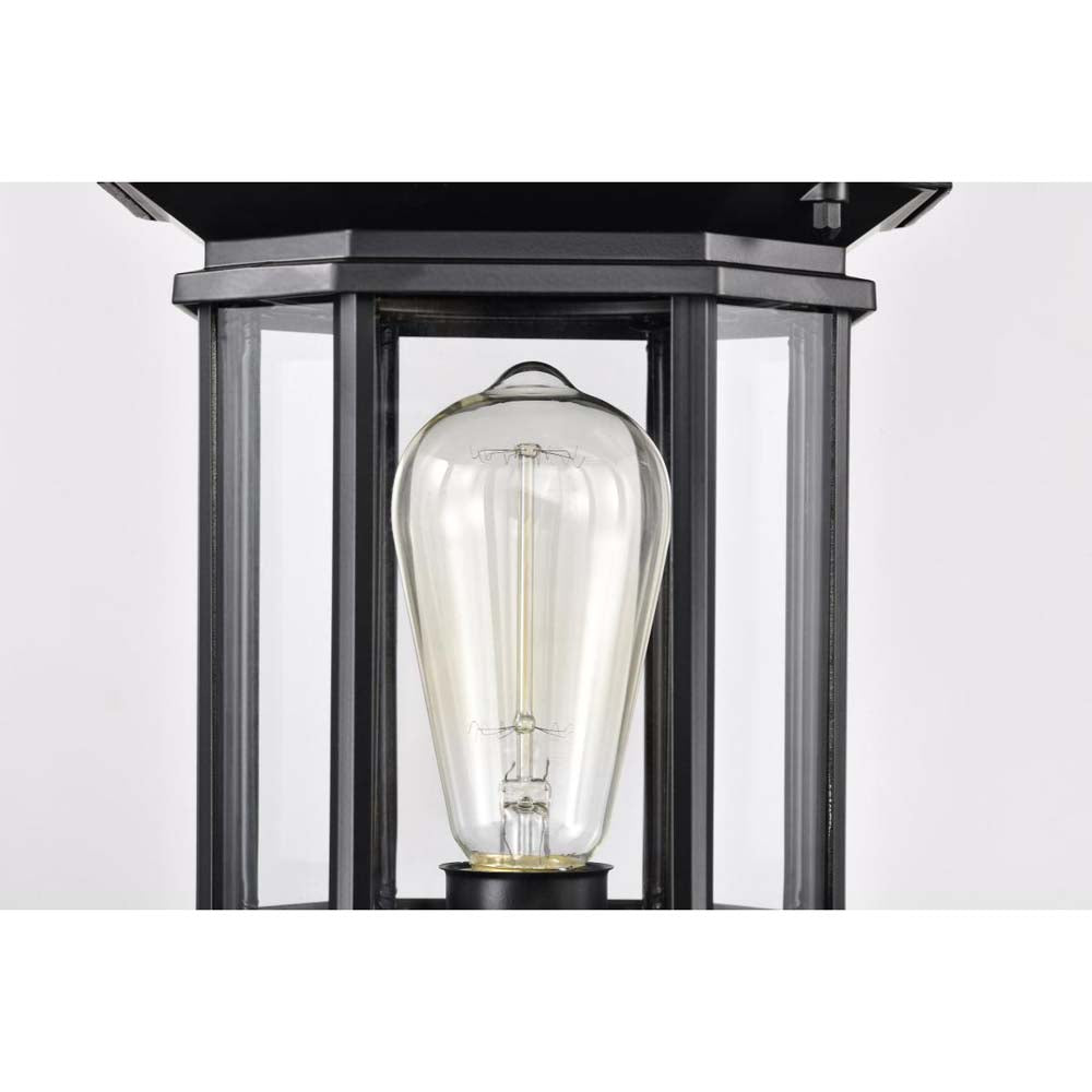 Hopkins Outdoor 18.5-in Post Light Lantern Matte Black Finish w/ Clear Glass