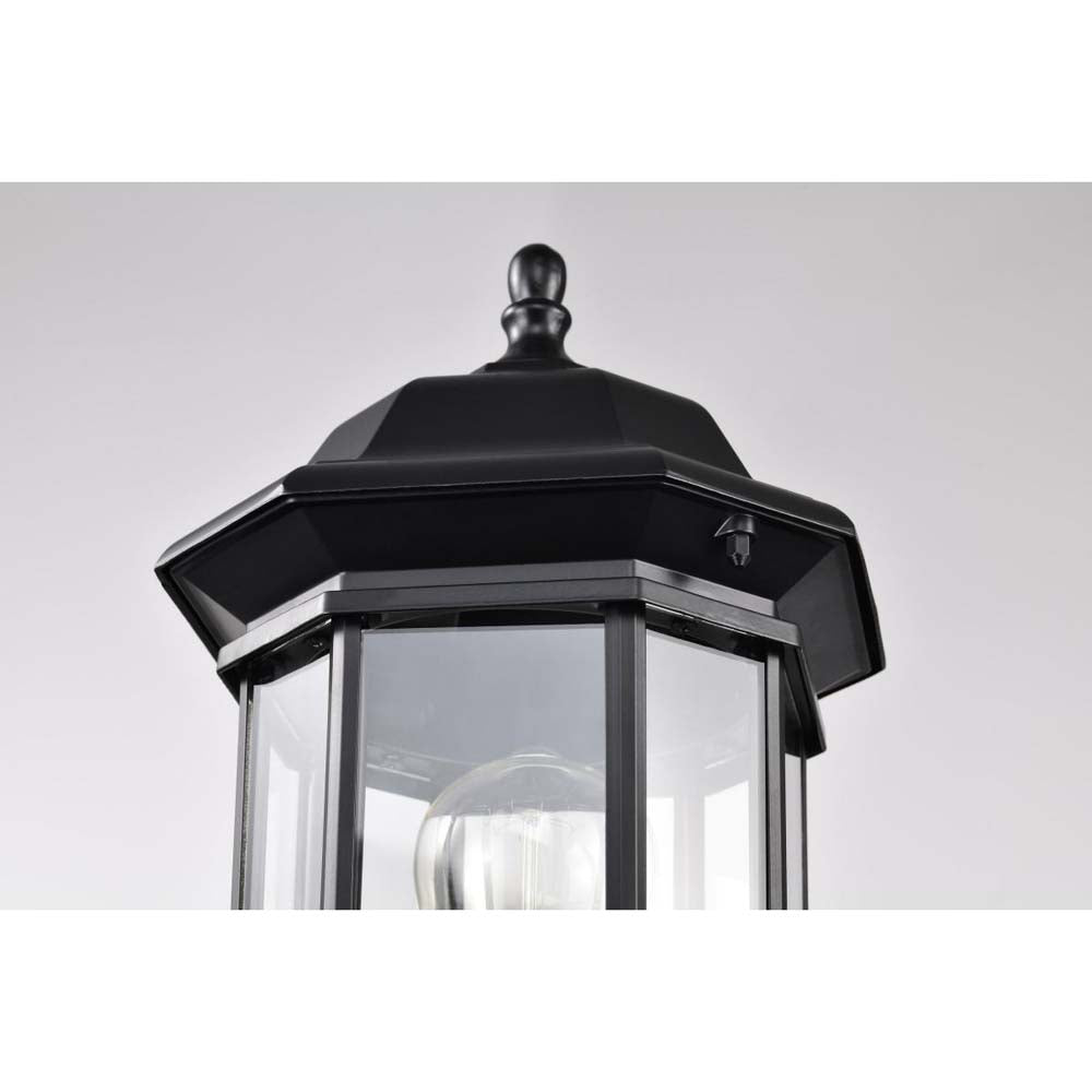 Hopkins Outdoor 18.5-in Post Light Lantern Matte Black Finish w/ Clear Glass