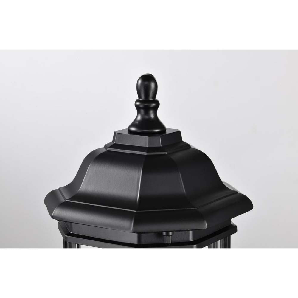 Hopkins Outdoor 16-in Small Post Light Lantern Matte Black Finish w/ Clear Glass