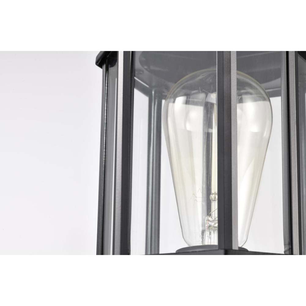 Hopkins Outdoor 16-in Small Post Light Lantern Matte Black Finish w/ Clear Glass