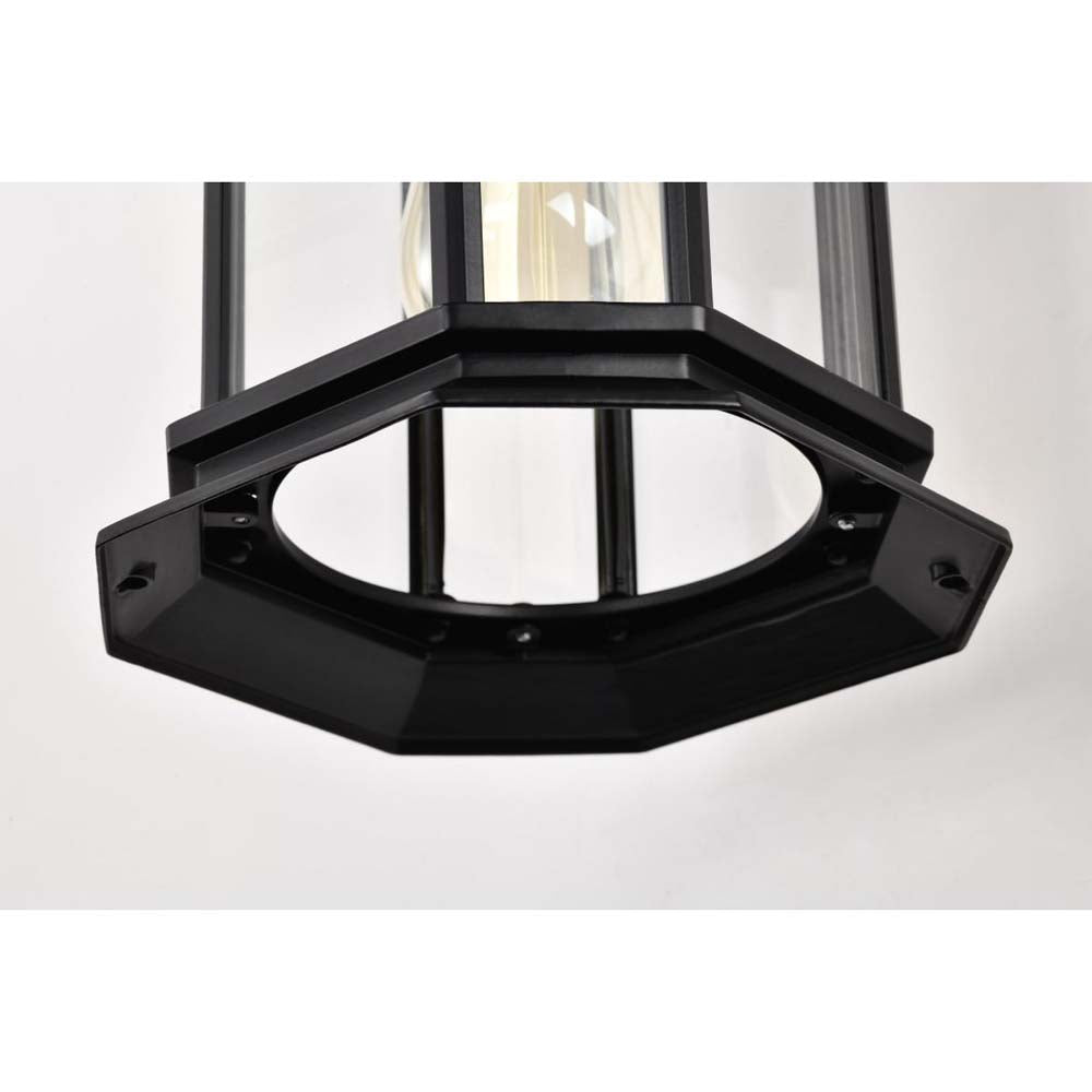 Hopkins Outdoor 13-in Large Wall Light Matte Black Finish w/ Clear Glass