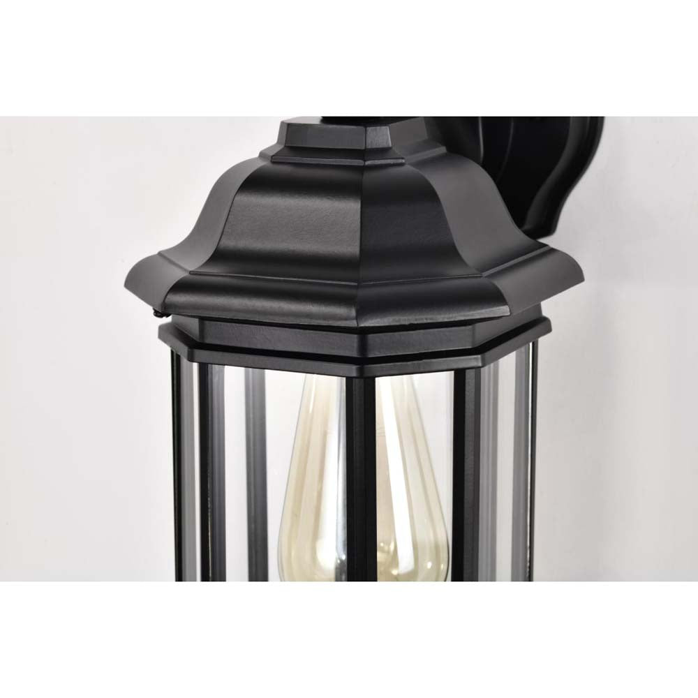 Hopkins Outdoor 12-in Small Wall Light Matte Black Finish w/ Clear Glass
