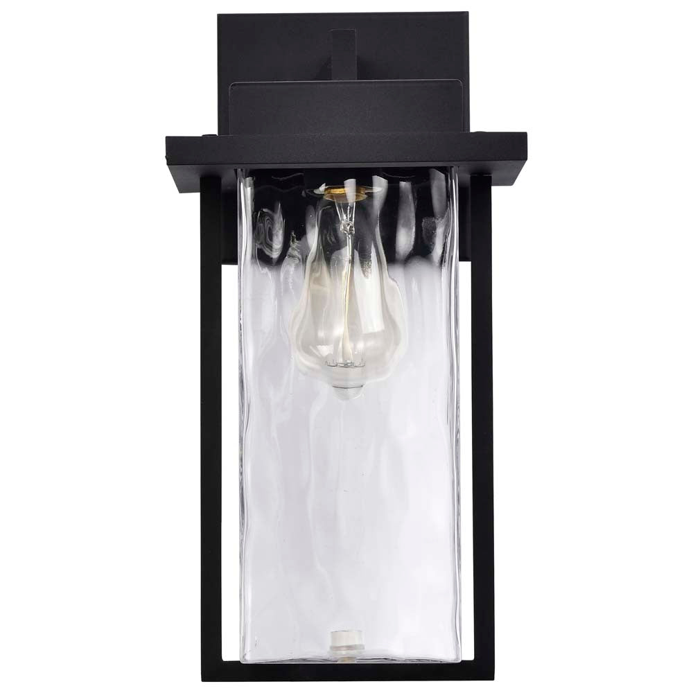 Vernal Large Wall Lantern Matte Black with Clear Water Glass