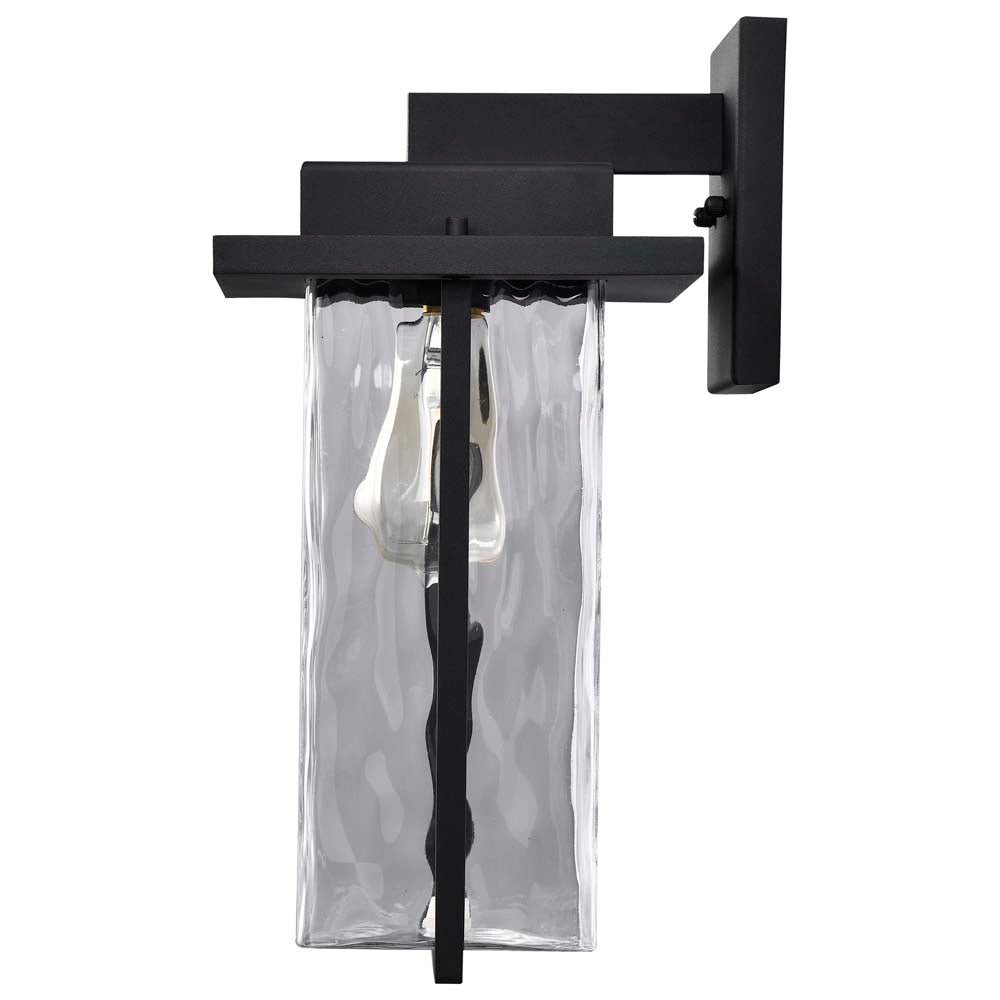 Vernal Large Wall Lantern Matte Black with Clear Water Glass