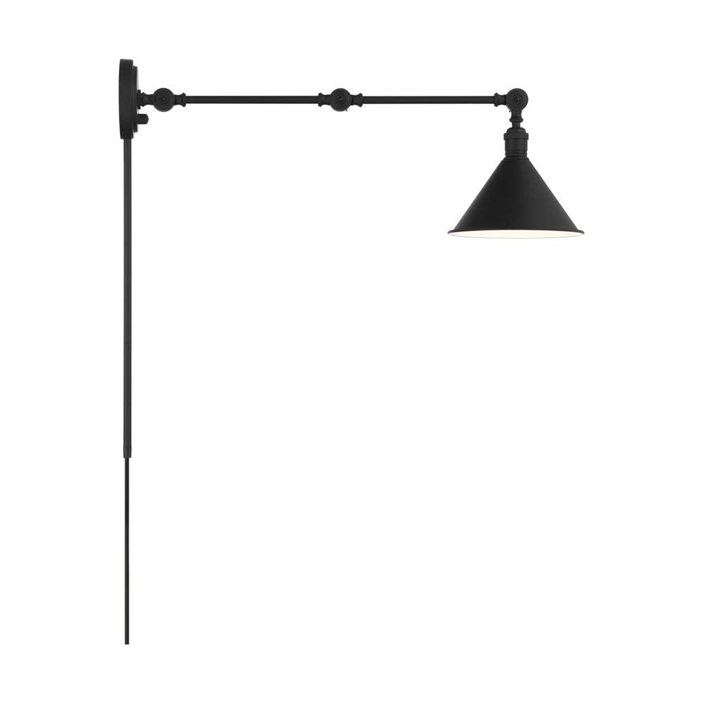 Delancey Swing Arm Lamp Matte Black w/ Switch 120v