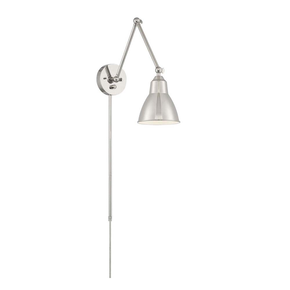 Fulton Swing Arm Lamp Polished Nickel w/ Switch 120v