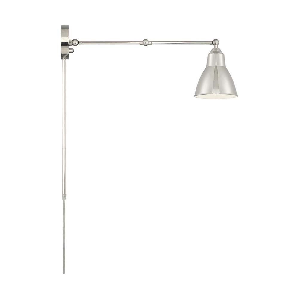 Fulton Swing Arm Lamp Polished Nickel w/ Switch 120v