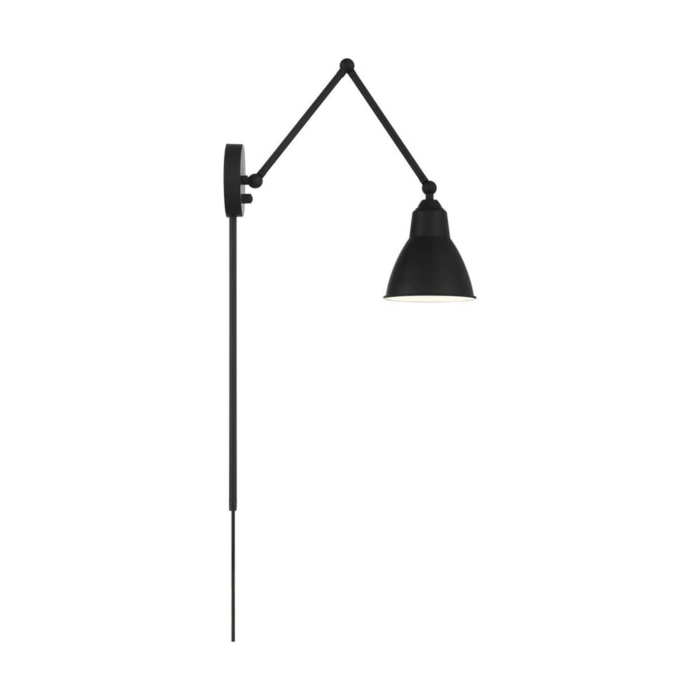 Fulton Swing Arm Lamp Matte Black w/ Switch 120v