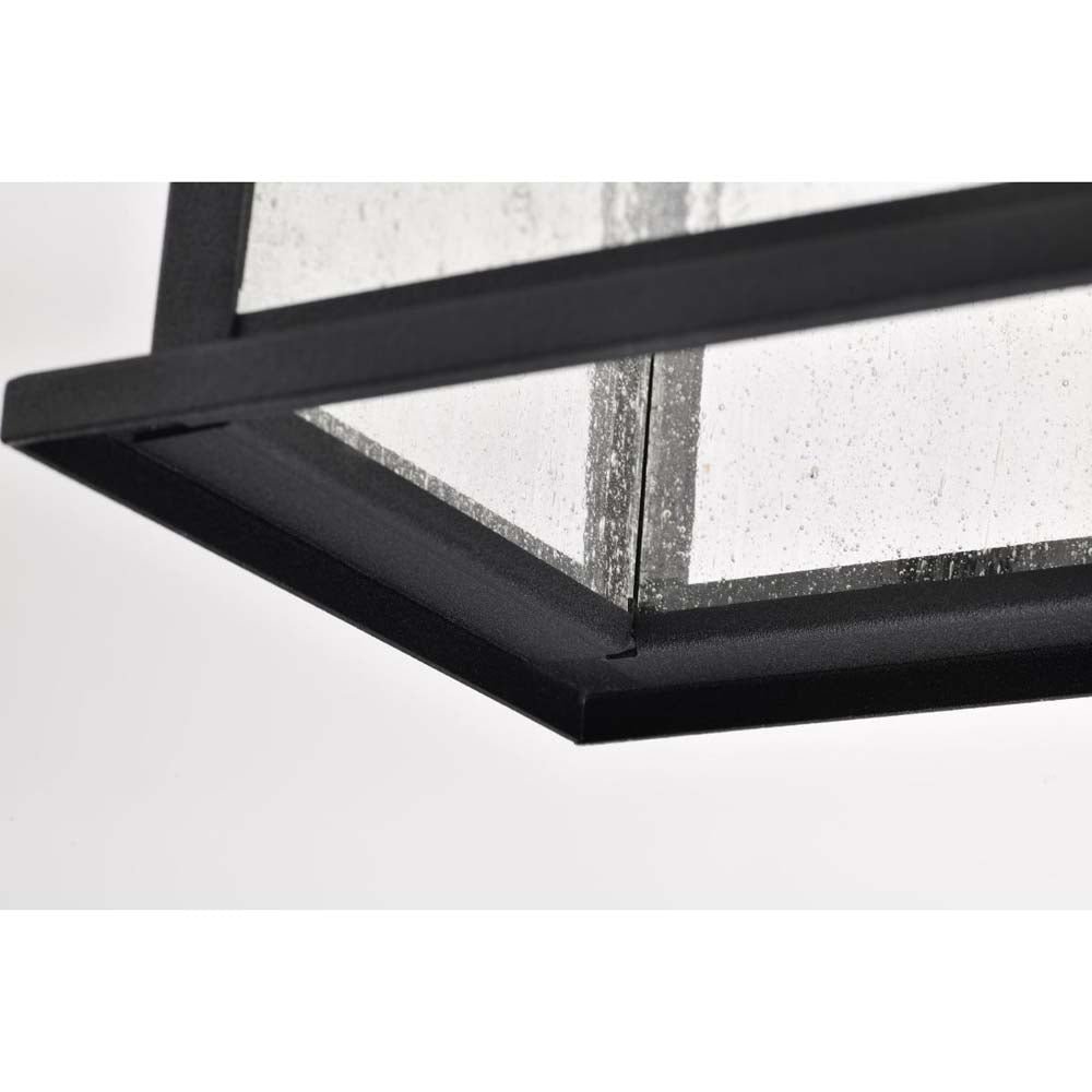 Sullivan Outdoor 16-in Hanging Light Matte Black Finish w/ Clear Seedy Glass