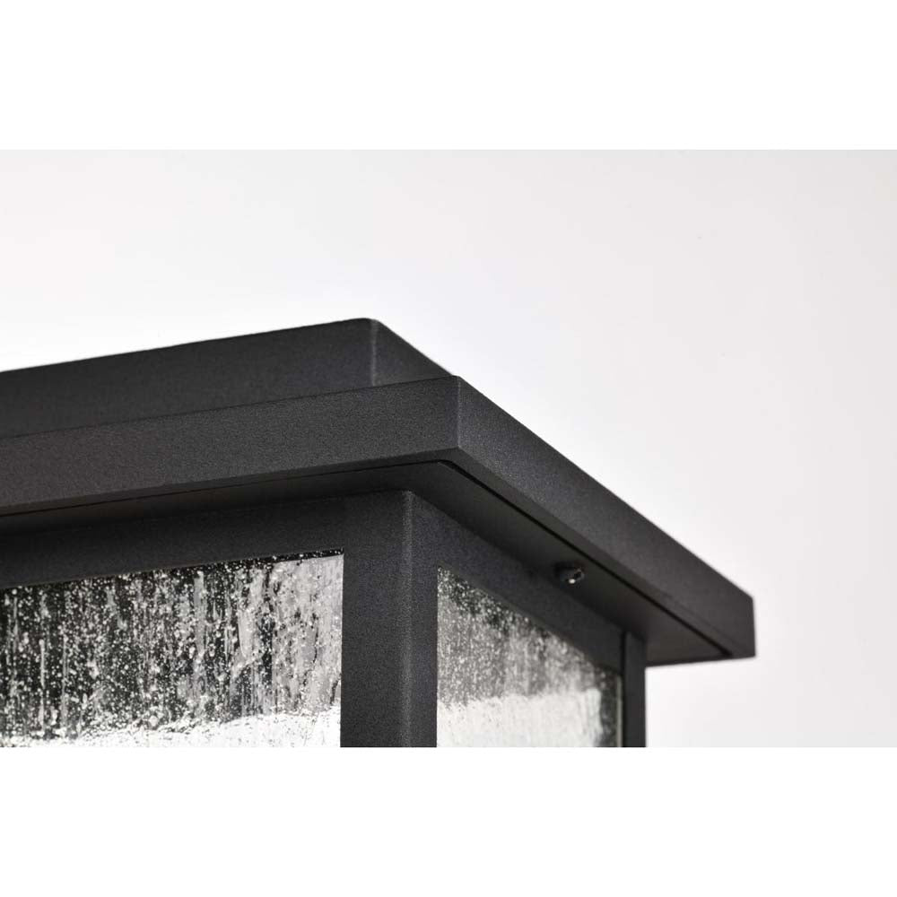 Sullivan Outdoor 17-in Post Light Lantern Matte Black Finish w/ Clear Glass