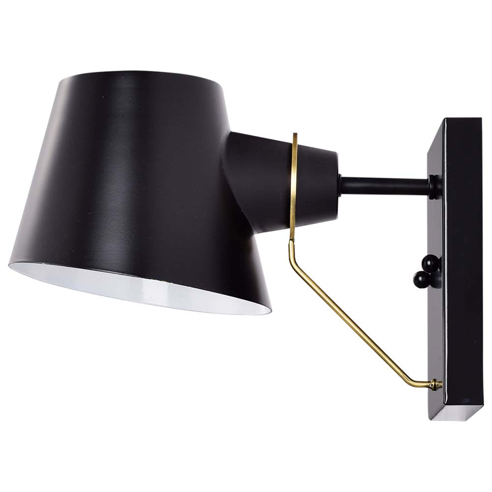 Baxter 1 Light Vanity Black with Burnished Brass