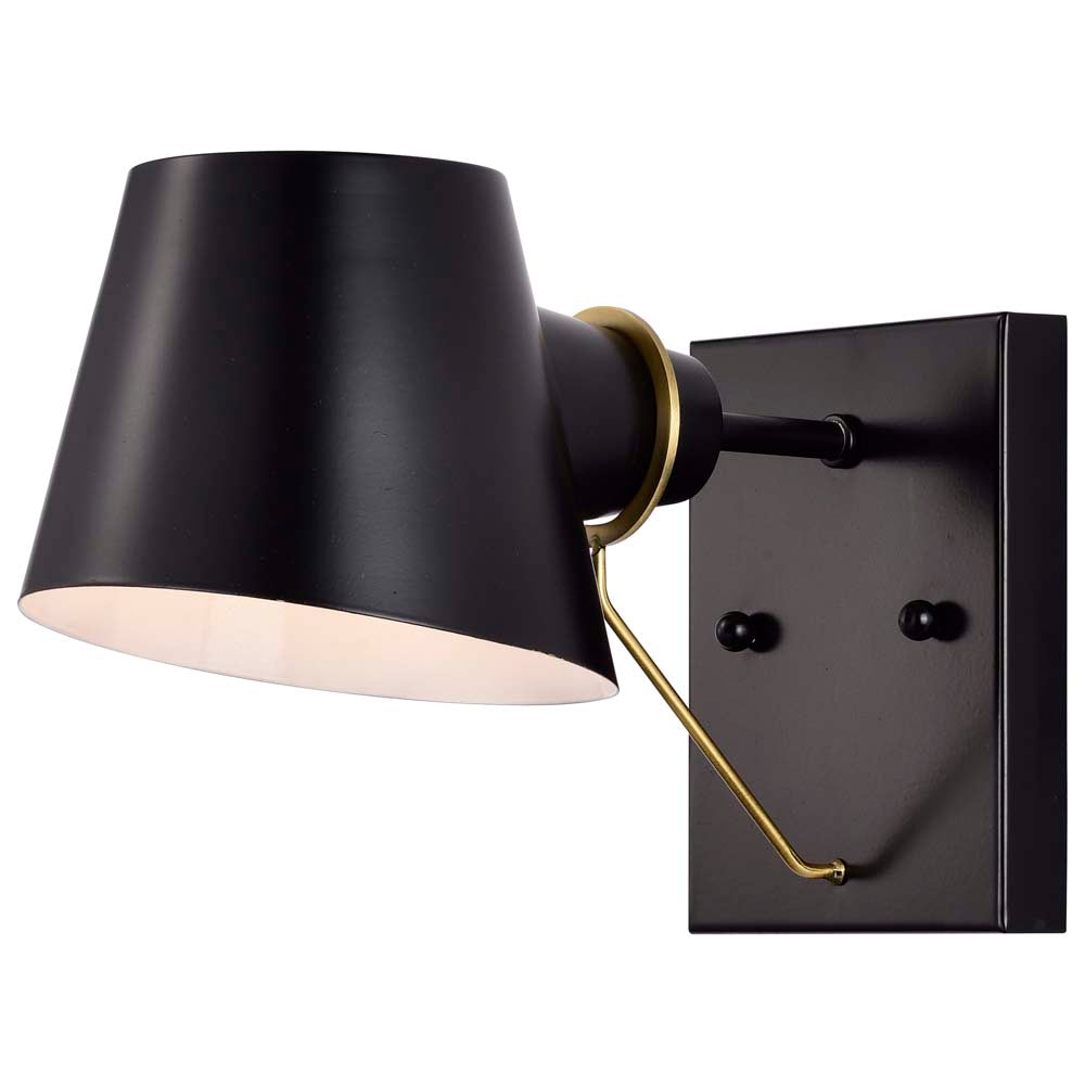 Baxter 1 Light Vanity Black with Burnished Brass