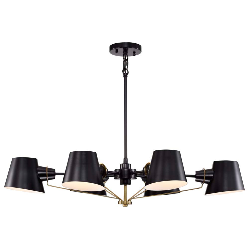 Baxter 6-Light Oval Chandelier Black with Burnished Brass