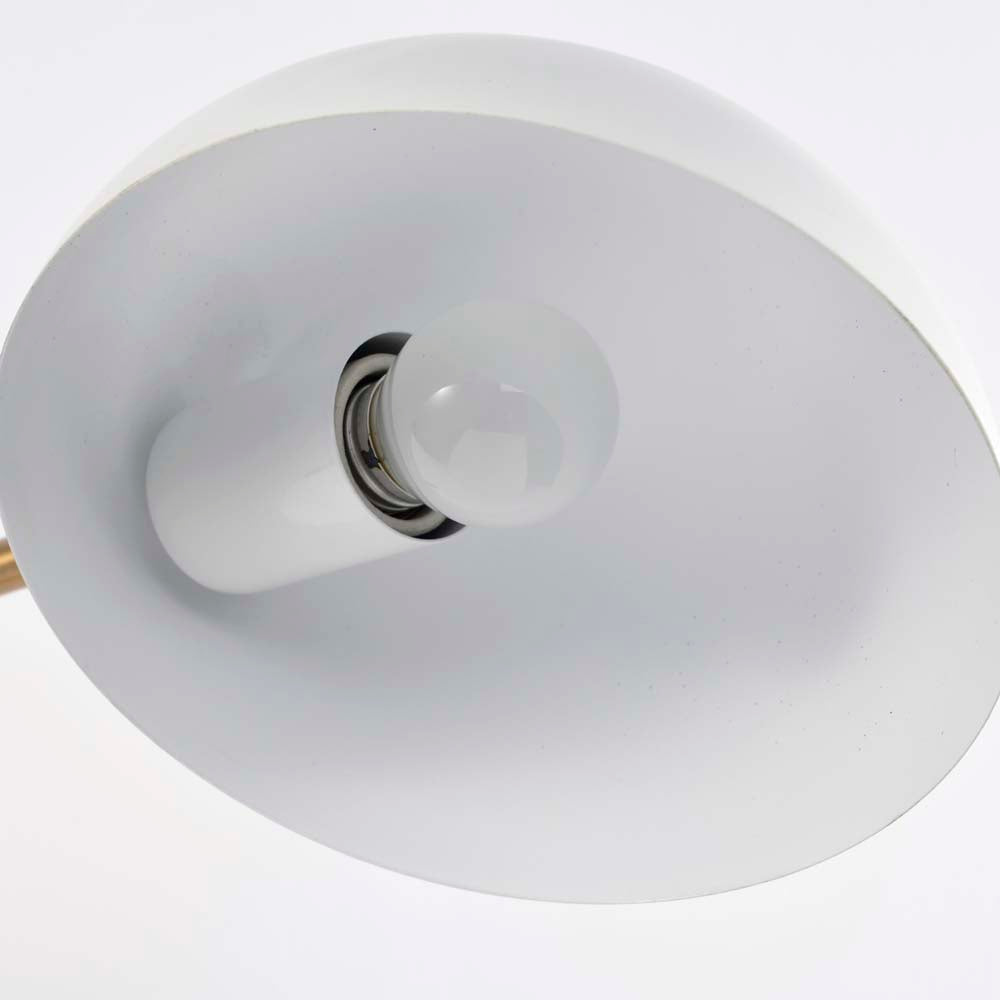 Trilby 1-Light Wall Sconce Matte White with Burnished Brass
