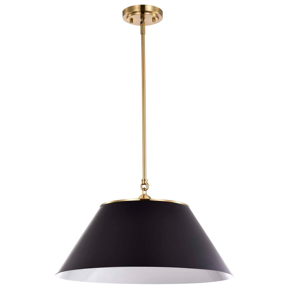 Dover 3-Light Large Pendant Black with Vintage Brass