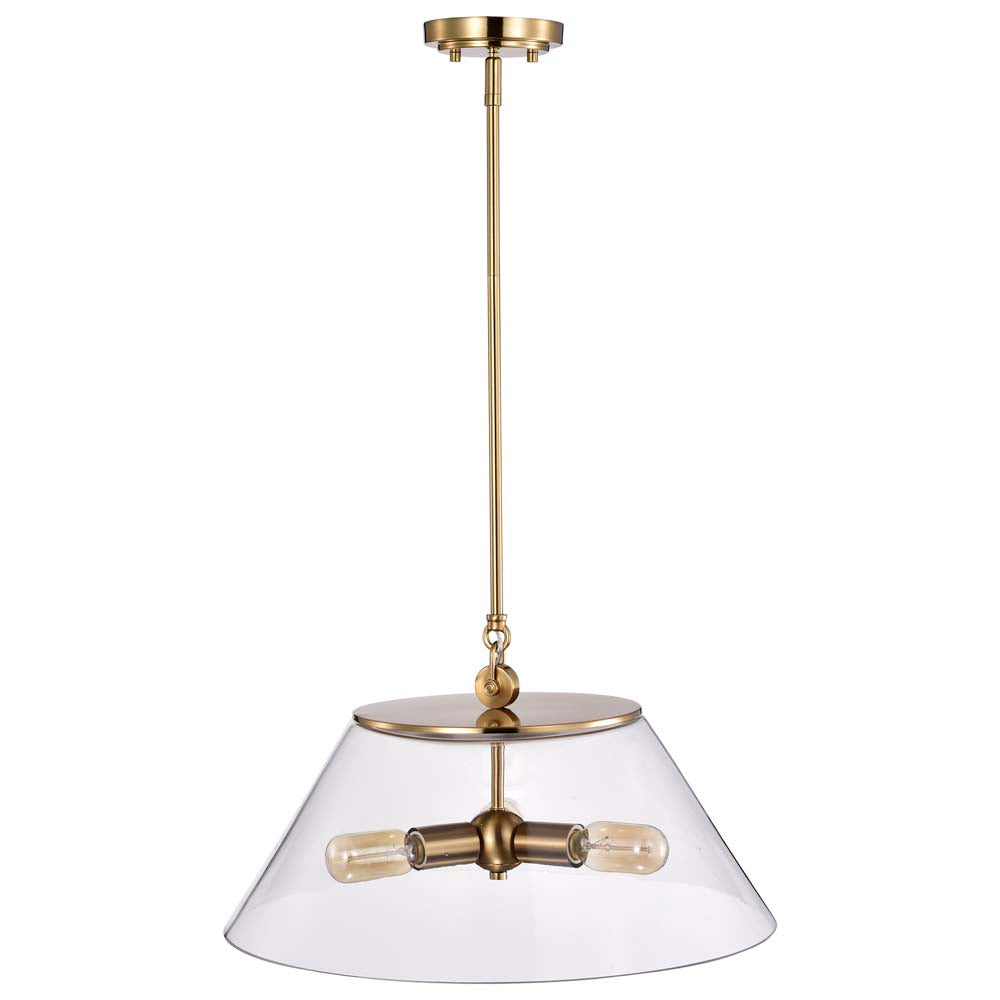 Dover 3-Light Large Pendant Vintage Brass with Clear Glass