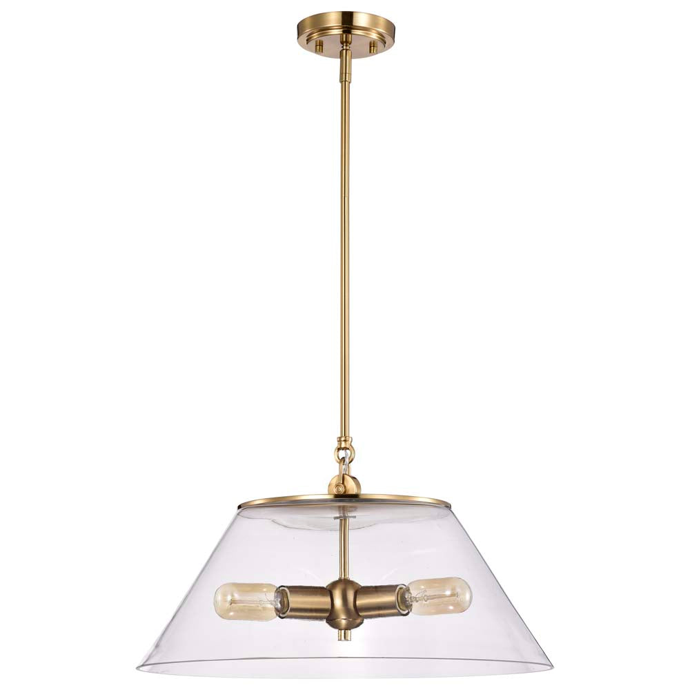 Dover 3-Light Large Pendant Vintage Brass with Clear Glass