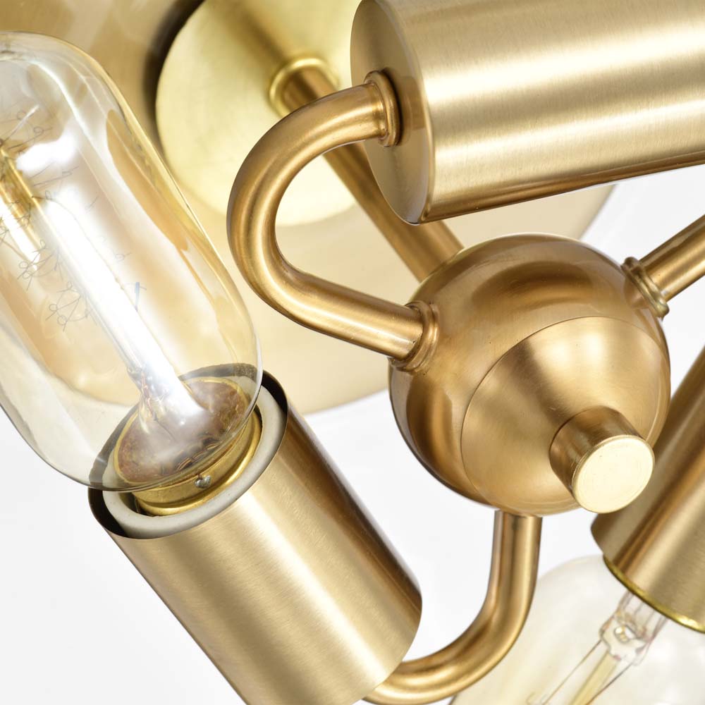 Dover 3-Light Small Flush Mount Vintage Brass with Clear Glass
